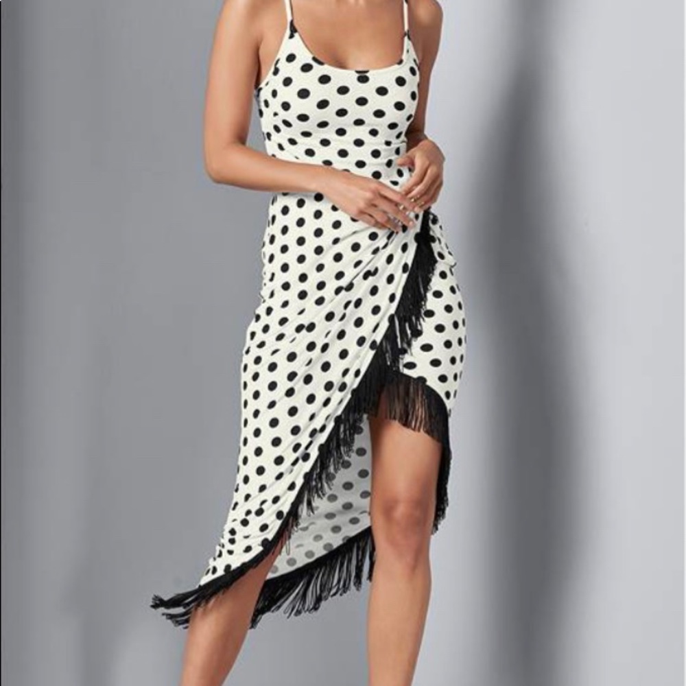 Fun polka dot fringe dress
